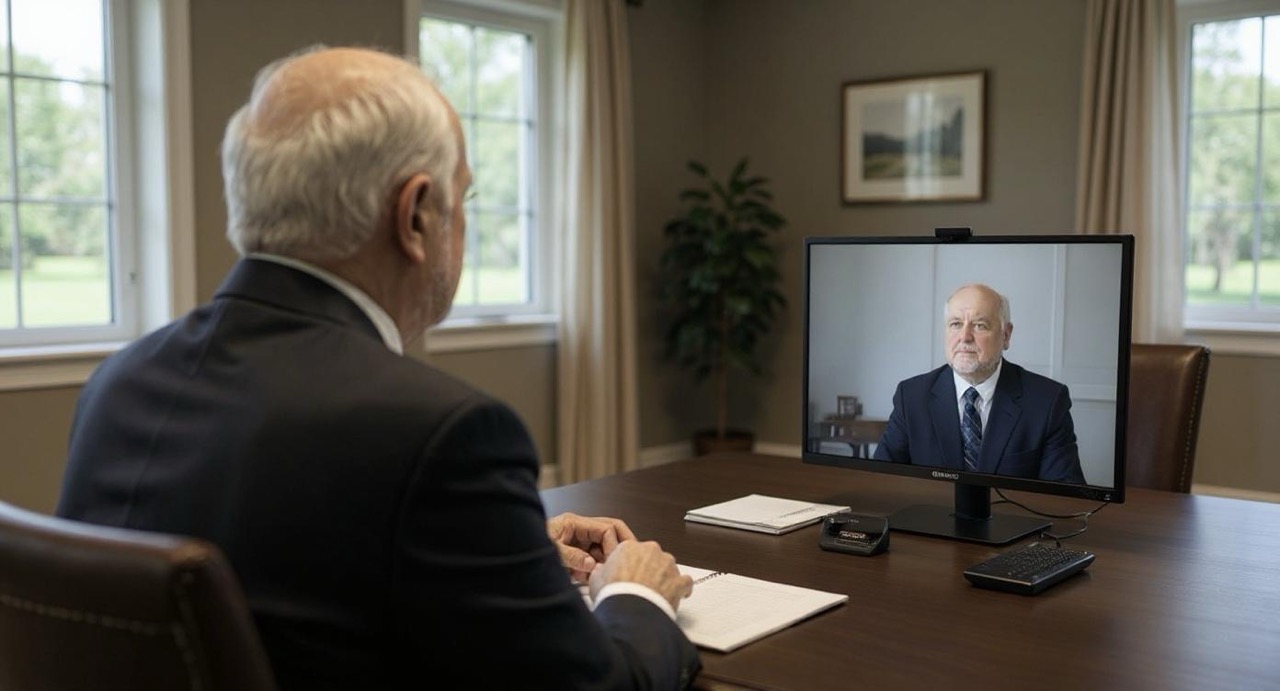 Mark Medley conducting professional Zoom mediation session